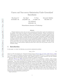Convex and Non-convex Optimization Under Generalized Smoothness