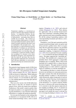 KL-Divergence Guided Temperature Sampling