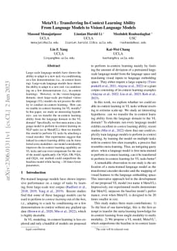 MetaVL: Transferring In-Context Learning Ability From Language Models to
  Vision-Language Models