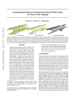 Learning Signed Distance Functions from Noisy 3D Point Clouds via Noise
  to Noise Mapping