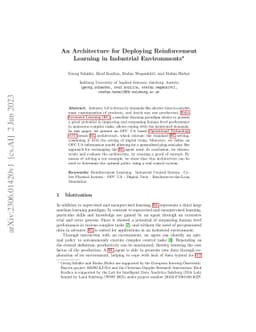 An Architecture for Deploying Reinforcement Learning in Industrial
  Environments