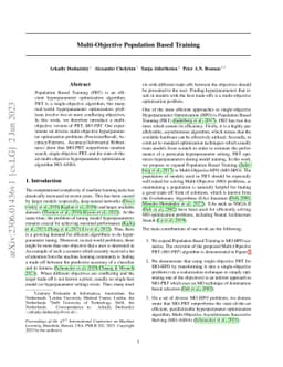 Multi-Objective Population Based Training