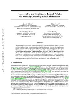 Interpretable and Explainable Logical Policies via Neurally Guided
  Symbolic Abstraction