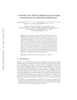 A Modular Test Bed for Reinforcement Learning Incorporation into
  Industrial Applications