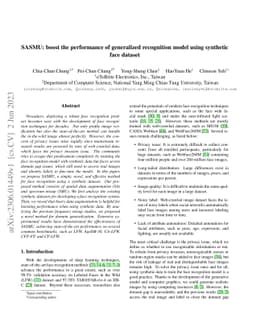SASMU: boost the performance of generalized recognition model using
  synthetic face dataset