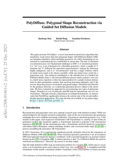 PolyDiffuse: Polygonal Shape Reconstruction via Guided Set Diffusion
  Models