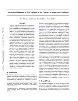 Theoretical Behavior of XAI Methods in the Presence of Suppressor
  Variables