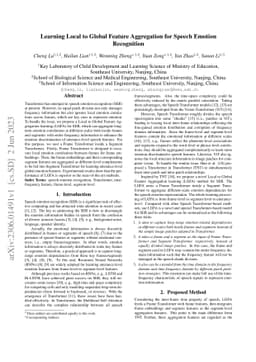 Learning Local to Global Feature Aggregation for Speech Emotion
  Recognition