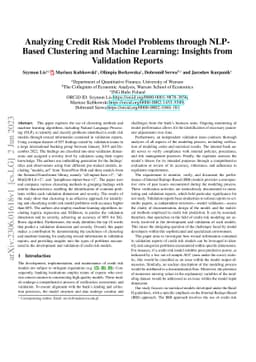 Analyzing Credit Risk Model Problems through NLP-Based Clustering and
  Machine Learning: Insights from Validation Reports