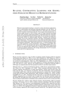 Bi-level Contrastive Learning for Knowledge-Enhanced Molecule
  Representations