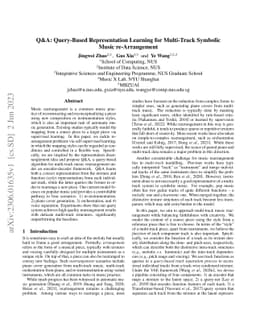 Q&A: Query-Based Representation Learning for Multi-Track Symbolic Music
  re-Arrangement