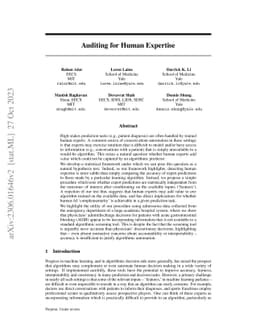 Auditing for Human Expertise