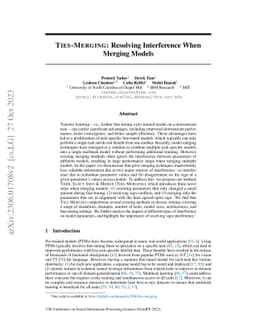 TIES-Merging: Resolving Interference When Merging Models