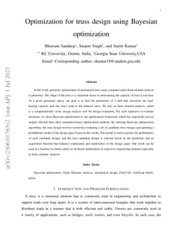 Optimization for truss design using Bayesian optimization