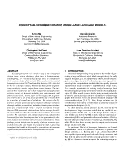 Conceptual Design Generation Using Large Language Models