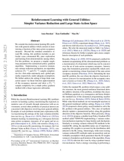 Reinforcement Learning with General Utilities: Simpler Variance
  Reduction and Large State-Action Space