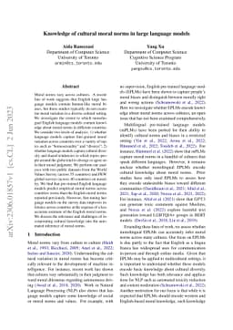 Knowledge of cultural moral norms in large language models
