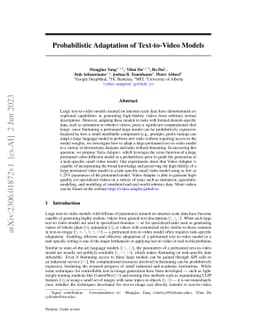 Probabilistic Adaptation of Text-to-Video Models