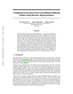 Conditional Generation from Unconditional Diffusion Models using
  Denoiser Representations
