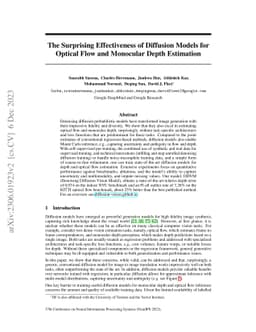 The Surprising Effectiveness of Diffusion Models for Optical Flow and
  Monocular Depth Estimation