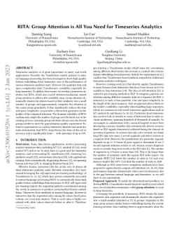 RITA: Group Attention is All You Need for Timeseries Analytics