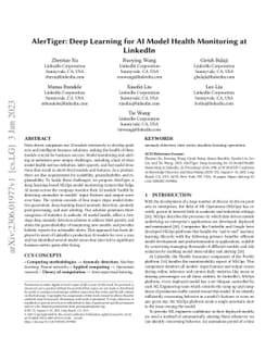 AlerTiger: Deep Learning for AI Model Health Monitoring at LinkedIn