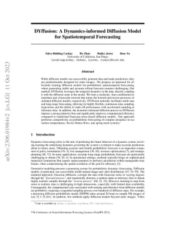 DYffusion: A Dynamics-informed Diffusion Model for Spatiotemporal
  Forecasting