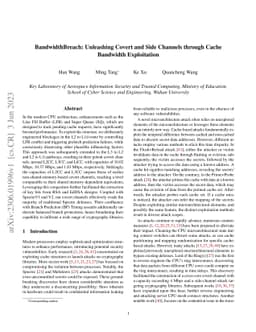 BandwidthBreach: Unleashing Covert and Side Channels through Cache
  Bandwidth Exploitation
