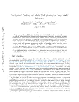 On Optimal Caching and Model Multiplexing for Large Model Inference