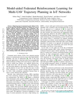 Model-aided Federated Reinforcement Learning for Multi-UAV Trajectory
  Planning in IoT Networks