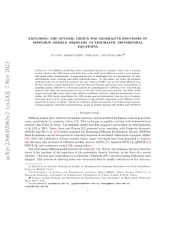 Exploring the Optimal Choice for Generative Processes in Diffusion
  Models: Ordinary vs Stochastic Differential Equations