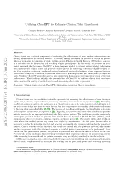 Utilizing ChatGPT to Enhance Clinical Trial Enrollment
