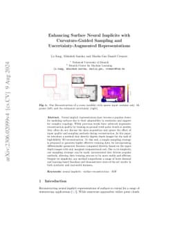 Enhancing Surface Neural Implicits with Curvature-Guided Sampling and
  Uncertainty-Augmented Representations