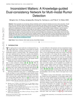 Inconsistent Matters: A Knowledge-guided Dual-consistency Network for
  Multi-modal Rumor Detection