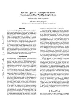 Few-Shot Open-Set Learning for On-Device Customization of KeyWord
  Spotting Systems