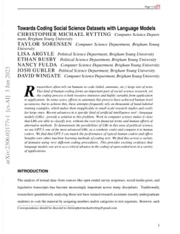 Towards Coding Social Science Datasets with Language Models