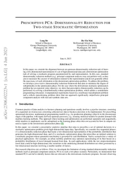 Prescriptive PCA: Dimensionality Reduction for Two-stage Stochastic
  Optimization