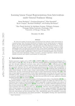 Learning Linear Causal Representations from Interventions under General
  Nonlinear Mixing