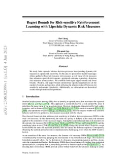 Regret Bounds for Risk-sensitive Reinforcement Learning with Lipschitz
  Dynamic Risk Measures