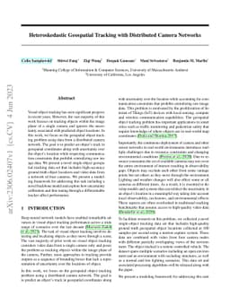Heteroskedastic Geospatial Tracking with Distributed Camera Networks