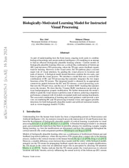 Biologically-Motivated Learning Model for Instructed Visual Processing