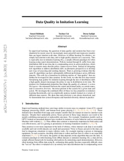 Data Quality in Imitation Learning