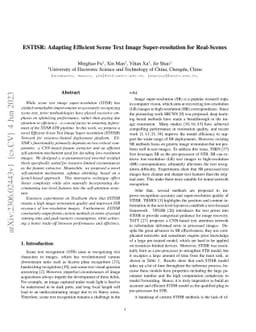ESTISR: Adapting Efficient Scene Text Image Super-resolution for
  Real-Scenes