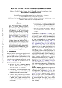 RadLing: Towards Efficient Radiology Report Understanding