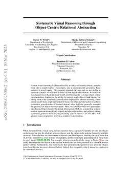 Systematic Visual Reasoning through Object-Centric Relational
  Abstraction