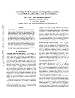 Connecting Proof Theory and Knowledge Representation: Sequent Calculi
  and the Chase with Existential Rules