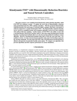 Kinodynamic FMT* with Dimensionality Reduction Heuristics and Neural
  Network Controllers