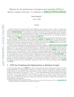 Barriers for the performance of graph neural networks (GNN) in discrete
  random structures. A comment
  on~\cite{schuetz2022combinatorial},\cite{angelini2023modern},\cite{schuetz2023reply}