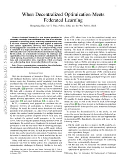 When Decentralized Optimization Meets Federated Learning