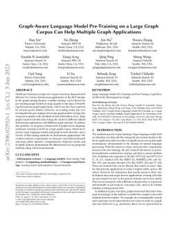 Graph-Aware Language Model Pre-Training on a Large Graph Corpus Can Help
  Multiple Graph Applications